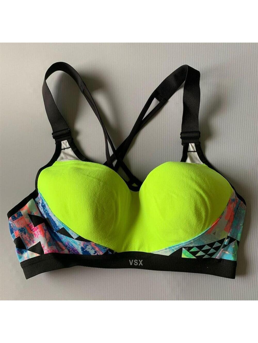 Victoria's Secret VSX Sport Colorblock Sports Bra 34B Multicolor